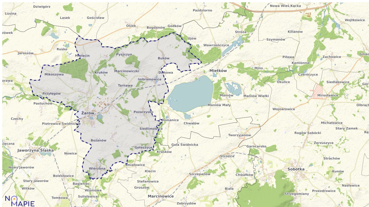 Mapa obszarów ochrony przyrody Żarowa